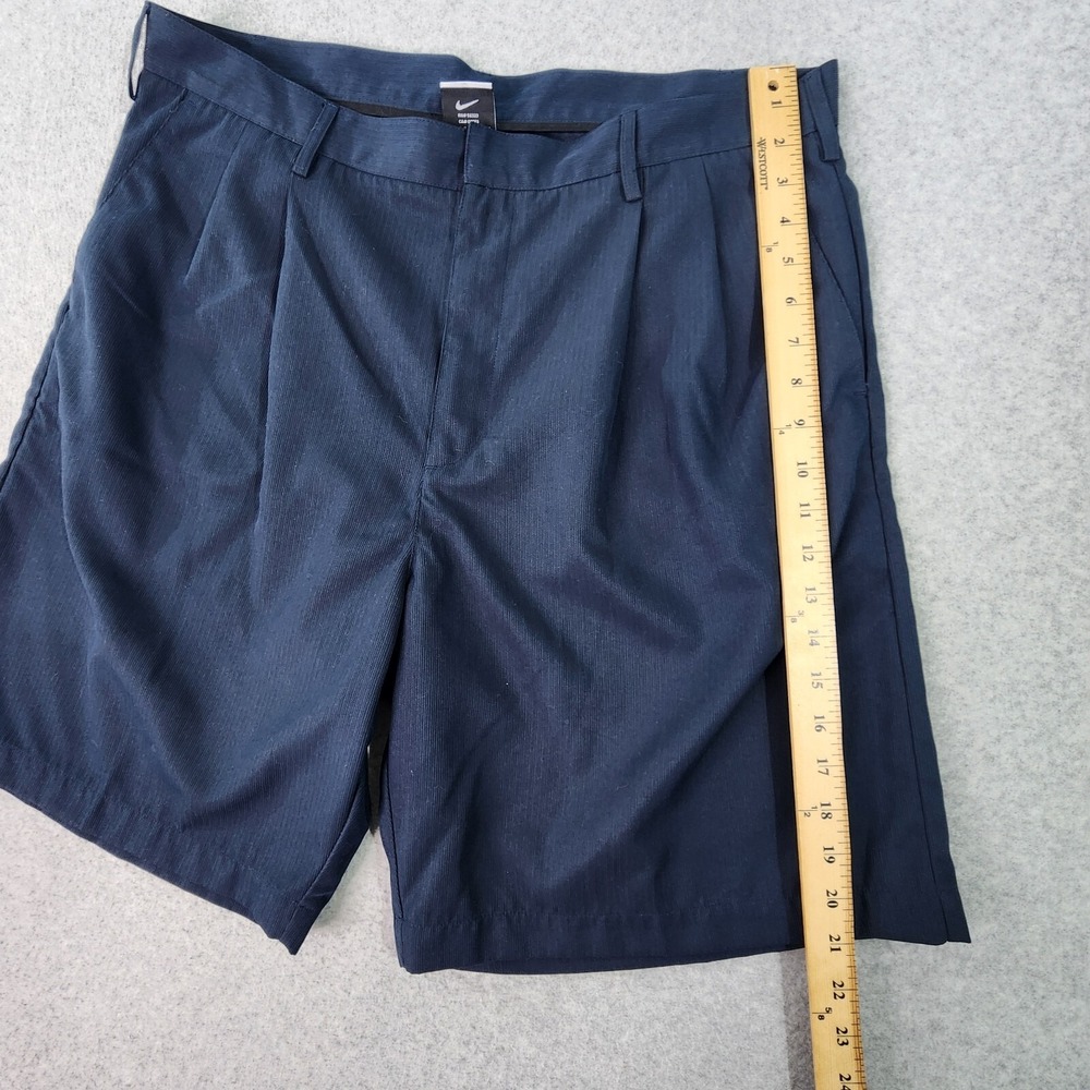 Nike Golf Shorts Men 37x9 Navy Blue Dri-Fit Bermuda Pleated Ribbed 186264 Tag 38 - Picture 7 of 15